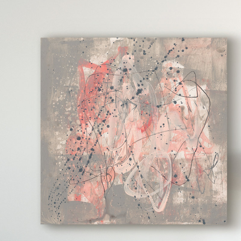 « rosé kinesis i », peinture sur toile tendue, H 35 po x l 35 po x P 2 po