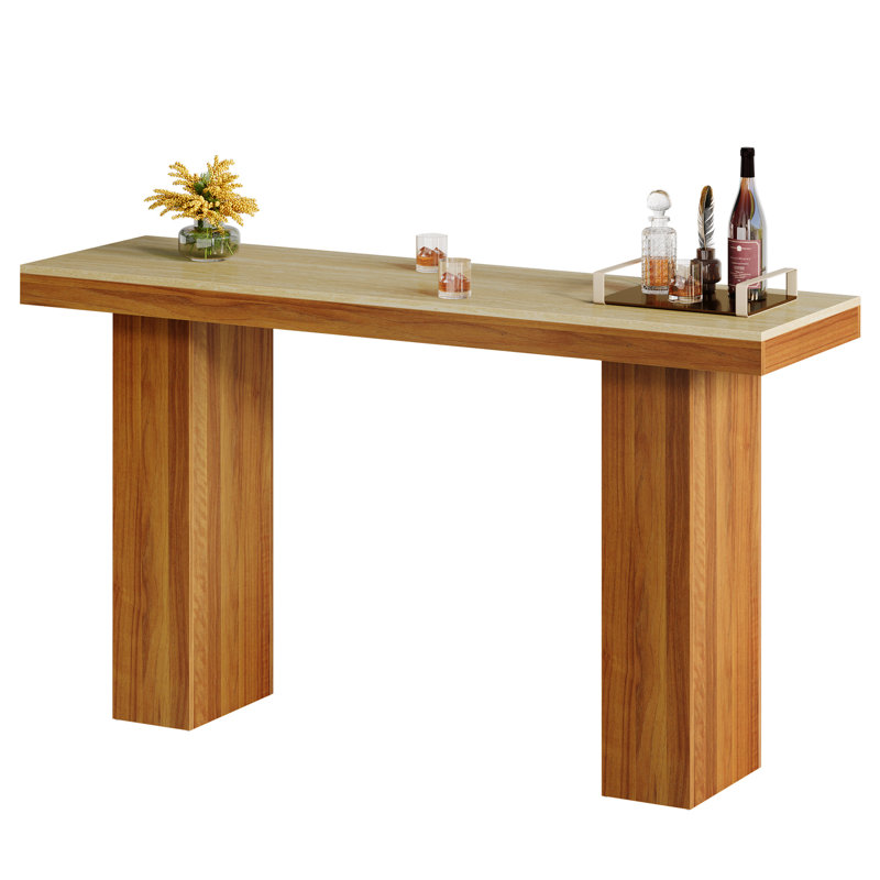 Table de bar rectangulaire de 62,9 pouces à hauteur de comptoir pour la salle à manger