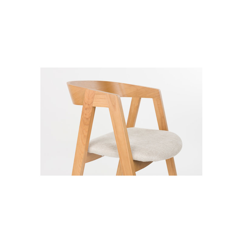 Dining Chair Upholstered Arm Chair, Natural