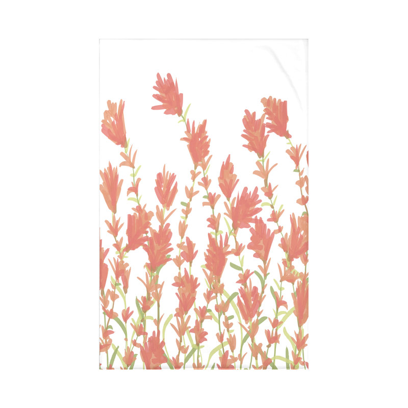 Jeté Botanical Blooms, L 60 po x l 50 po x P 0,5 po, Corail