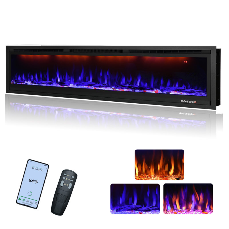Electric Fireplace Inserts Smart , 17.72" H x 62.26" W x 6.3" D