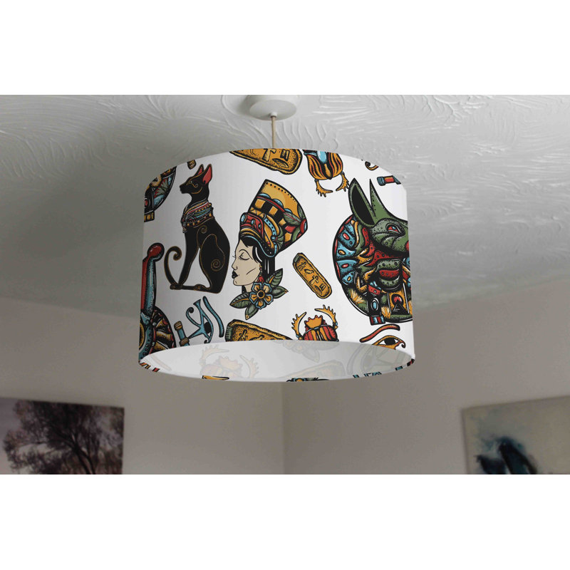 Queen Cleopatra 25cm H Cotton Drum Pendant Shade ( Uno )