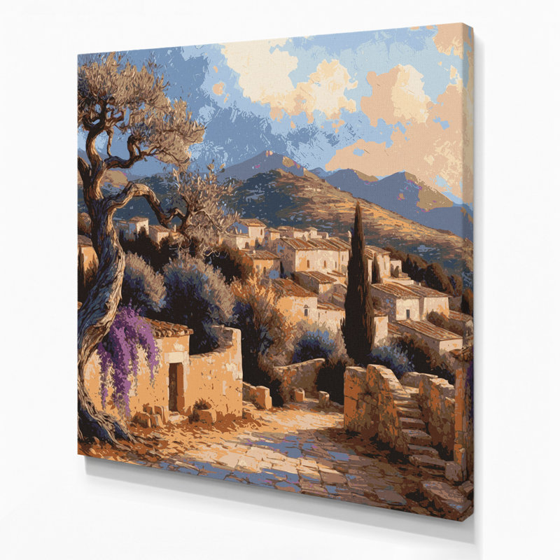 Cities Cyprus Brown Canvas Wall Art, 32" H x 32" W