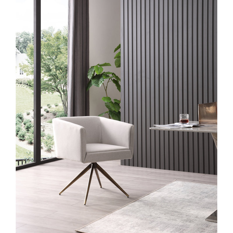 Fauteuil rembourré en tissu Mufid, Gris clair