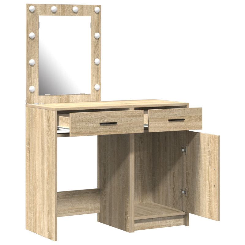 Dressing Table with Mirror, Sonoma Oak