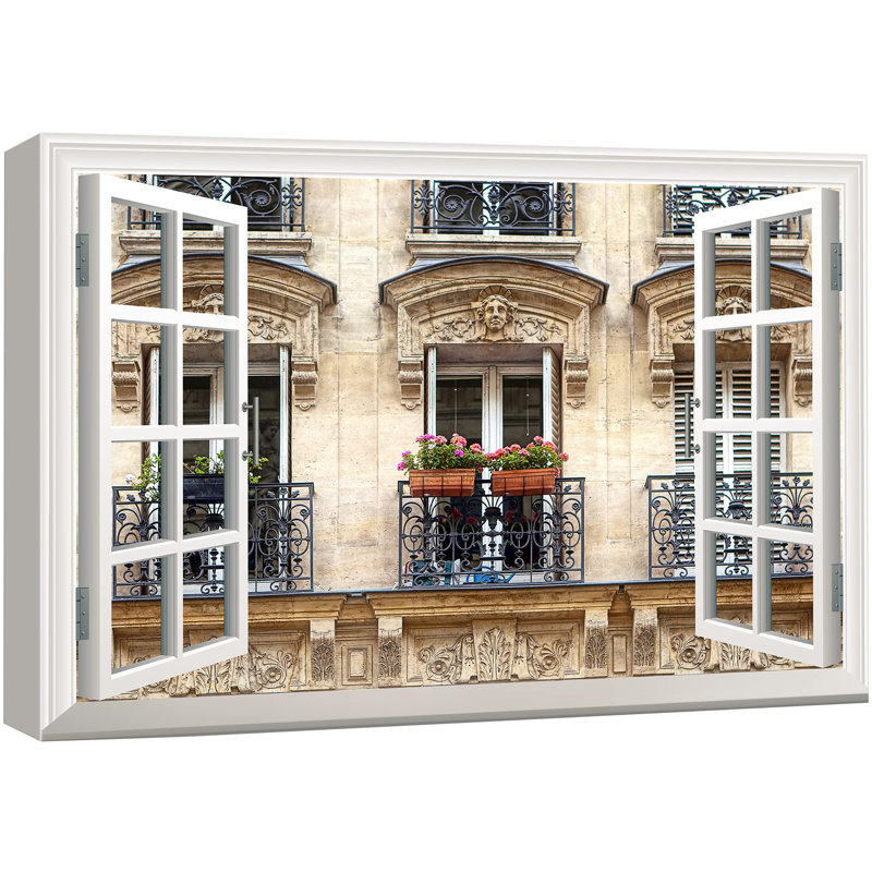 "Vue de fenêtre de l'architecture italienne, nature, photographie de villes, réalisme, paysage rustique" sur