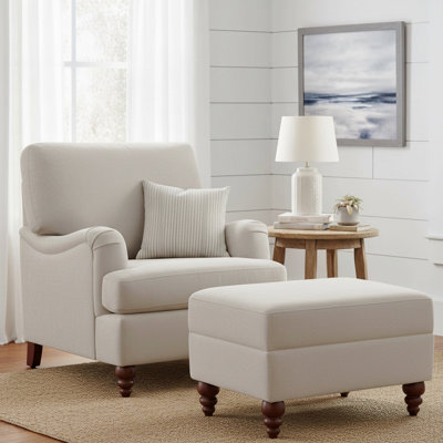 Sea Oat Accent Chair and Ottoman Set