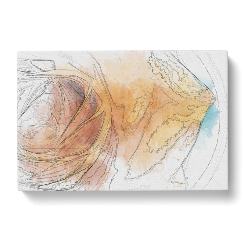 A Golden Yellow Rose In Abstract - Wrapped Canvas Print, 50cm H x 76cm W x 3cm D
