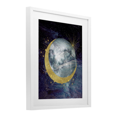 Cosmic Shimmer Moon Framed Print Under Glass, design by Daniela Santiago