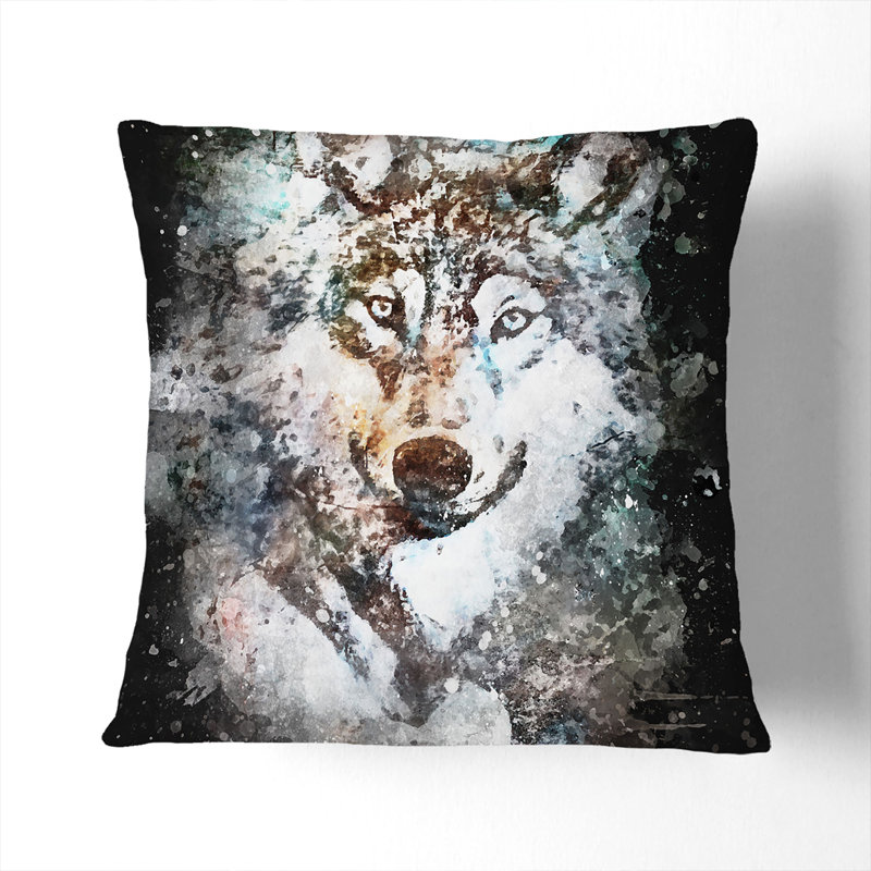 Wolf Cushion with Filling, 40cm H x 40cm W x 15cm D