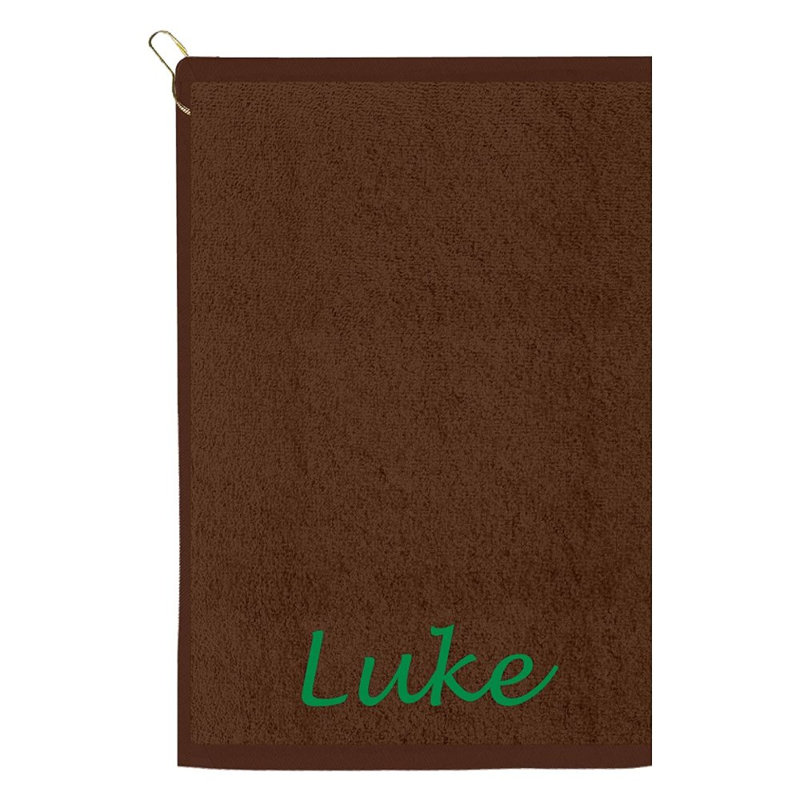 Cotton Embroidered Golf Towels Kitchen Towel, Dark Brown, Yes
