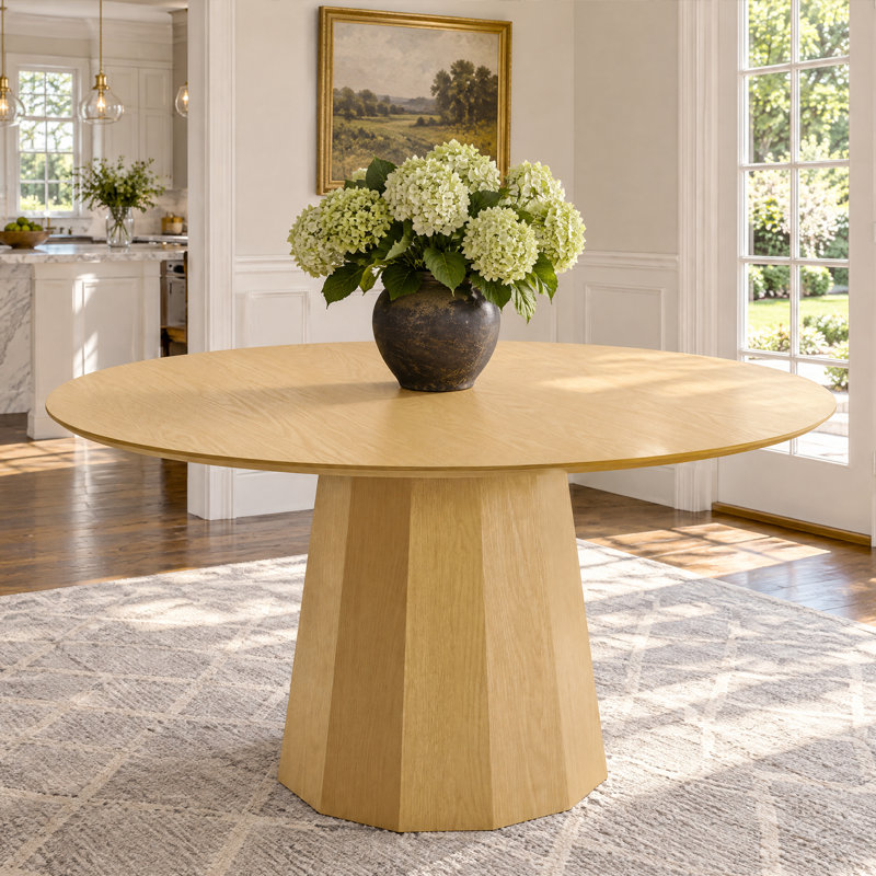 Table de salle à manger en bois massif, H 30 po x L 46 po x l 46 po, Chêne