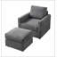 Chaise longue classique en velours côtelé, canapé confortable, fauteuil d'appoint rembourré avec repose-pieds pour le salon-1850711458