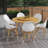 Anautica Round 6 - Person 59'' Teak Finish Outdoor Furniture Dining Set