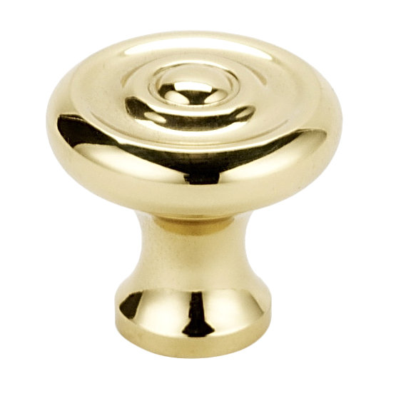 Poignée champignon, H 0,75 po x l 0,75 po x P 0,375 po, Laiton poli