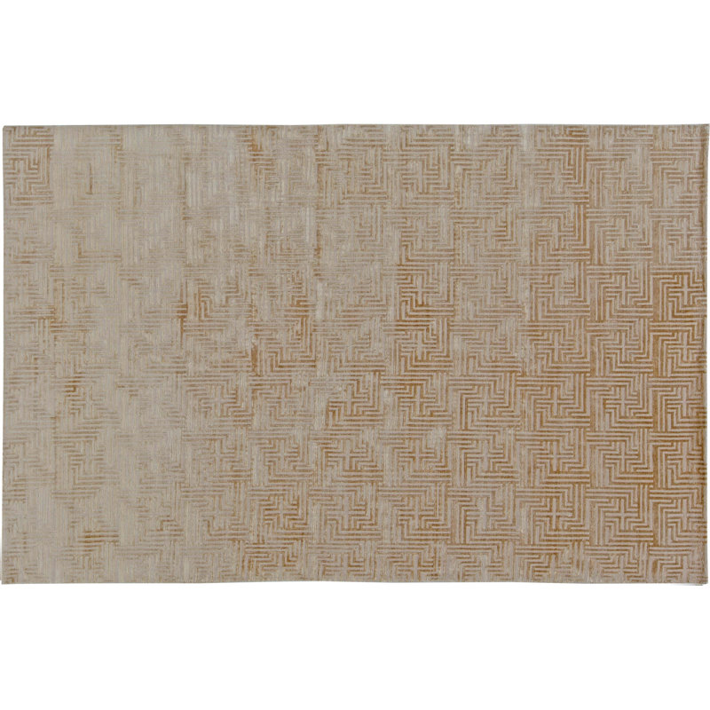 Modern One-of-a-Kind Rectangle 6' X 9'3" Hand Knotted Area Rug