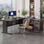 Bureau de direction en L avec classeur, grand bureau moderne avec tiroirs, tablettes et rangement, poste de travail d'ordinateur de coin pour bureau à domicile, bureau d'affaires-1274567761