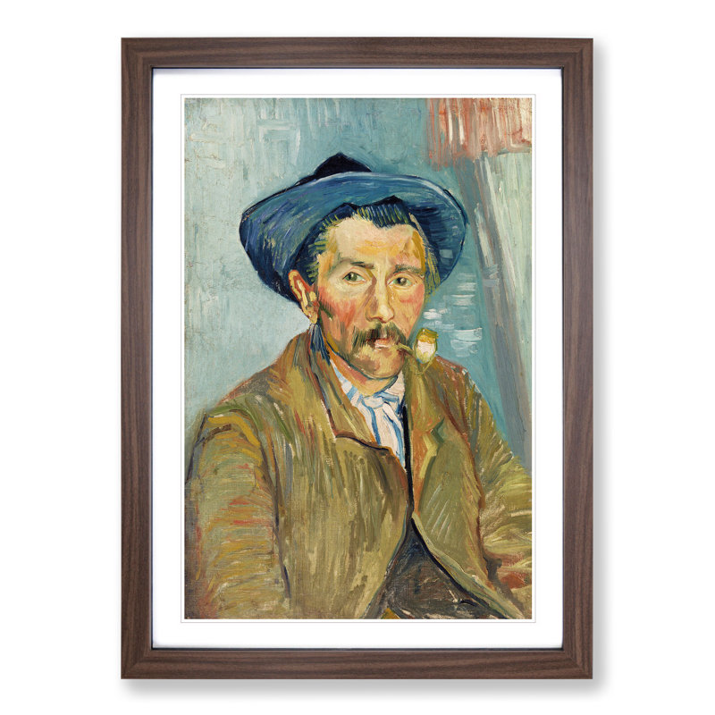 The Pipe Smoker by Vincent Van Gogh - Picture Frame Painting, Walnut Framed, 36cm H x 27cm W x 2cm D