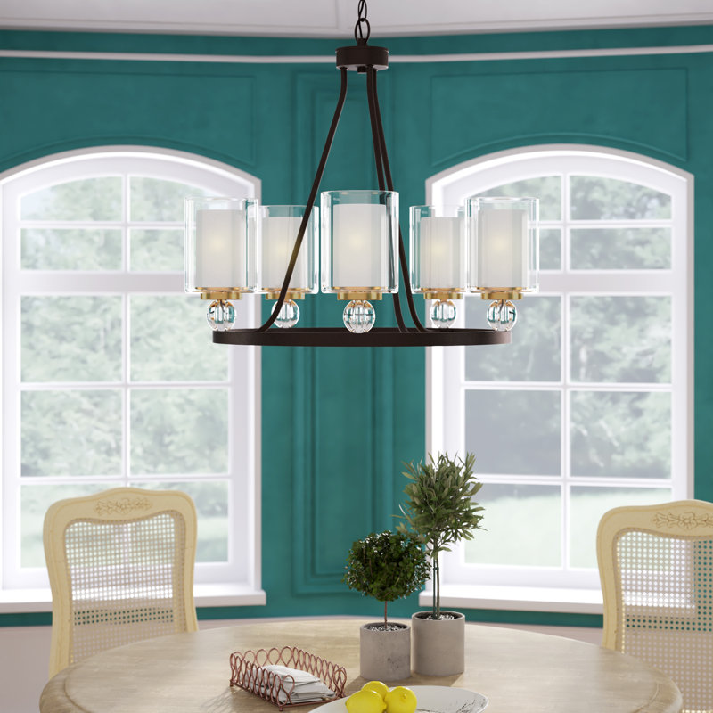 Brayden Studio Conard Polished Nickel Led Chandelier, Bronze