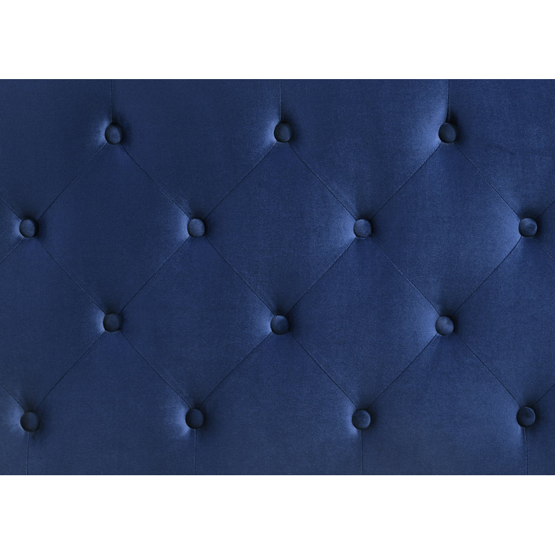 Lit tapissier Geikeline, Double, Bleu marine