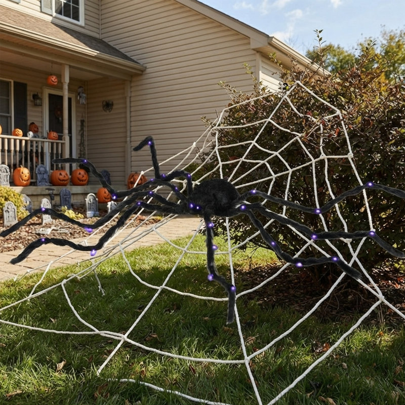 Décoration d'Halloween surdimensionnée 47,2 "surdimensionnée avec des pieds mauves brillants pliables
