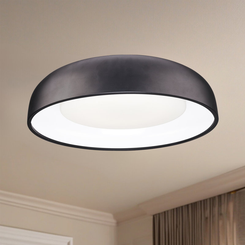 1 - Light LED Flush Mount, Black
