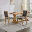 Ensemble de 2 chaises de salle à manger, chaises à décor français, chaises Louis avec dossier carré et cadre en bois massif magnifiquement sculpté-1285483873