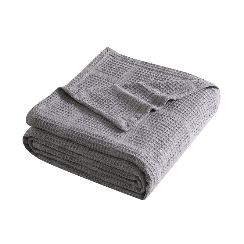 Couverture en coton uni Kenneth Cole, Très grand lit, Gris moyen