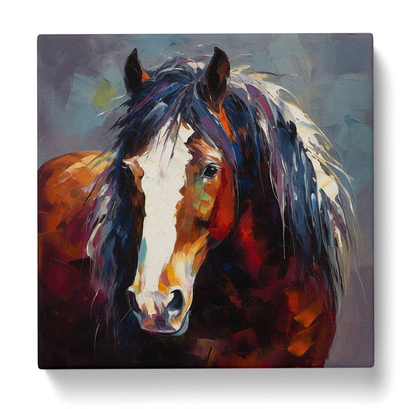 Shire Horse Expressionism - Wrapped Canvas, 35cm H x 35cm W x 3cm D