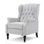 Fauteuil inclinable en tissu capitonné gris clair-984299534