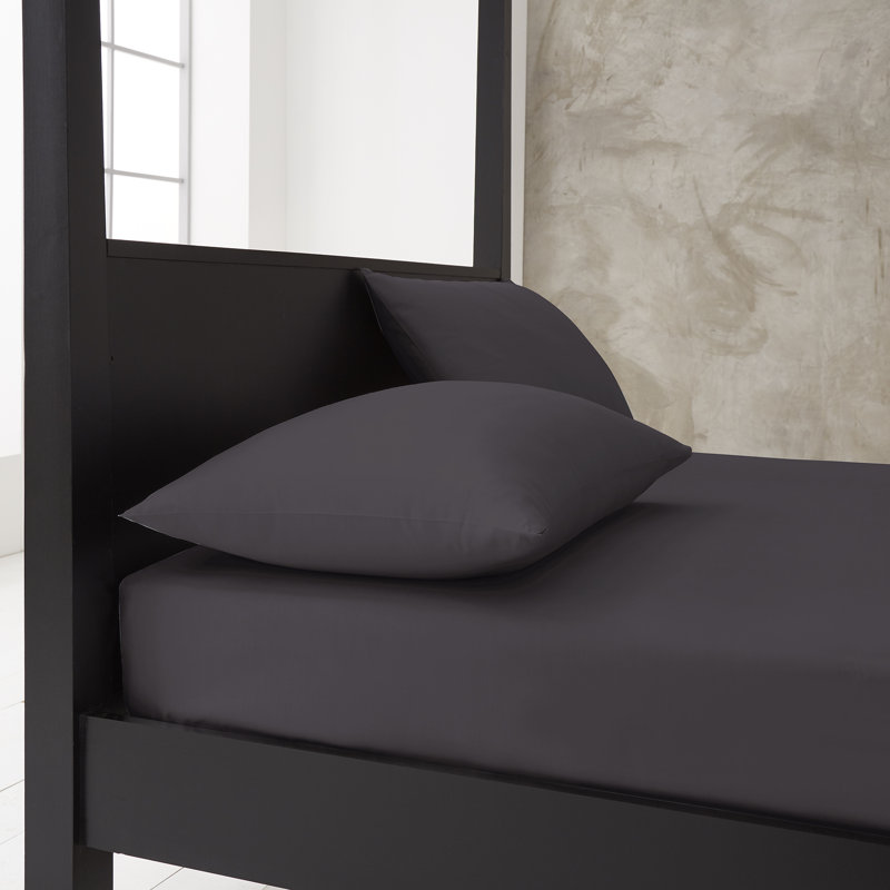 Premium Housewife Pillowcases Solid Colour Polycotton Material 50x75cm Size Easy Care Machine Washable Bedding, Charcoal