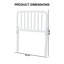 Tête de lit à roulettes rotative Rollison - panneau de bois fabriqué à la main avec une broche ornementale, simple, blanc-130038755-130038757