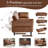 76.4'' Faux Leather Convertible Sofa, Mid Century Modern Leather Futon Sofa Bed With Adjustable Backrest Armrest & Storage Pocket-1003418145-1002287375