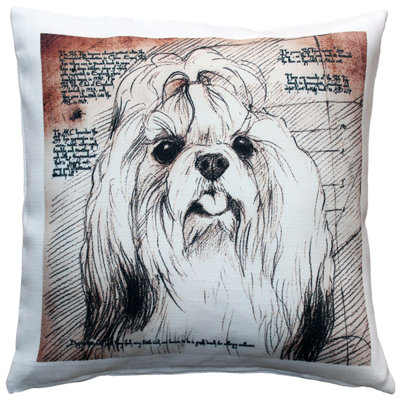 Shih Tzu Animal Print Reversible Throw Pillow