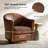 Pocono 29"W Transitional Genuine Leather Swivel Barrel Chair With Solid Wood Base-1155649737