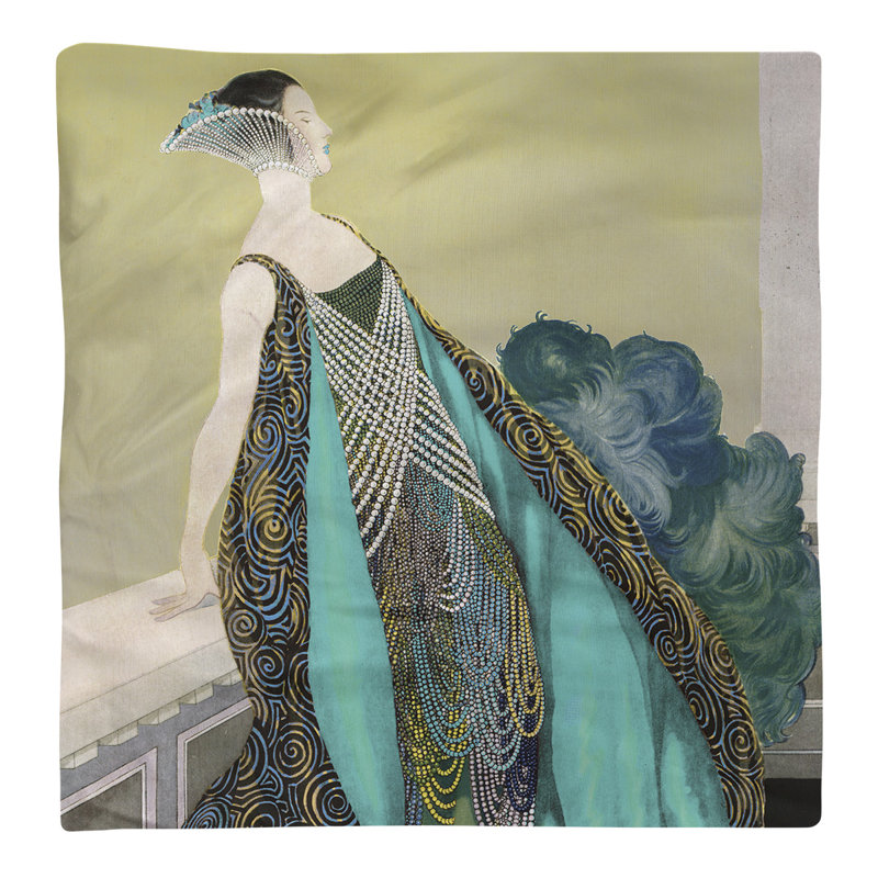 Emily Brodeur Cotton Square Napkin, Yellow/Teal