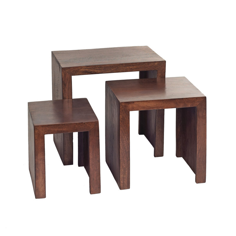 Buchanon Solid Wood Sled Nesting Tables