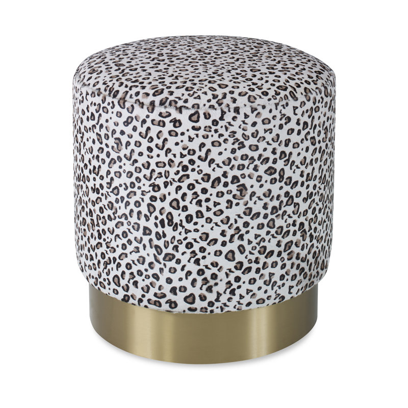 On The Spot Round Ottoman, Filigree Ivory 100% Polyester