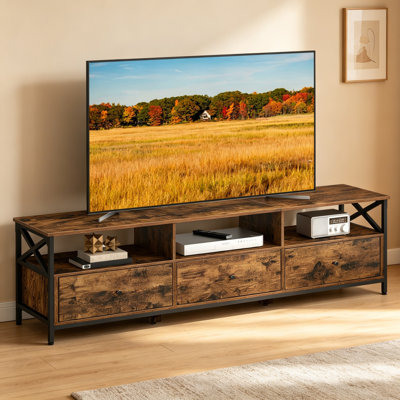 Unfinished TV Stand for TVs up to 78" with Fireplace Included