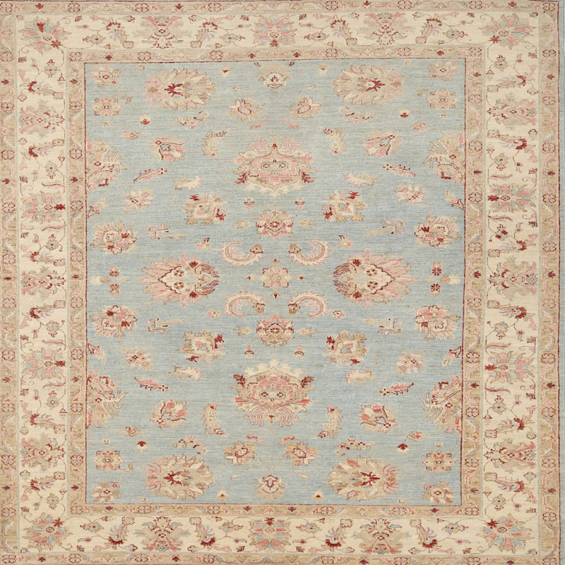 Tapis traditionnel beige / brun, Carré 3 pi