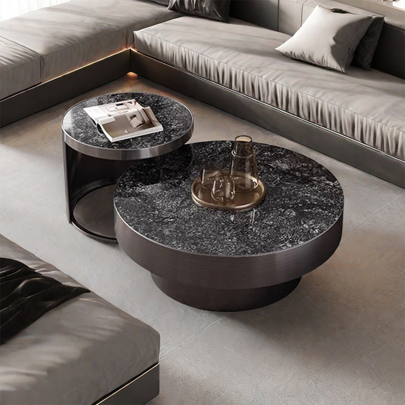 Ensemble de table ronde moderne et simple, Noir, noir, noir, noir