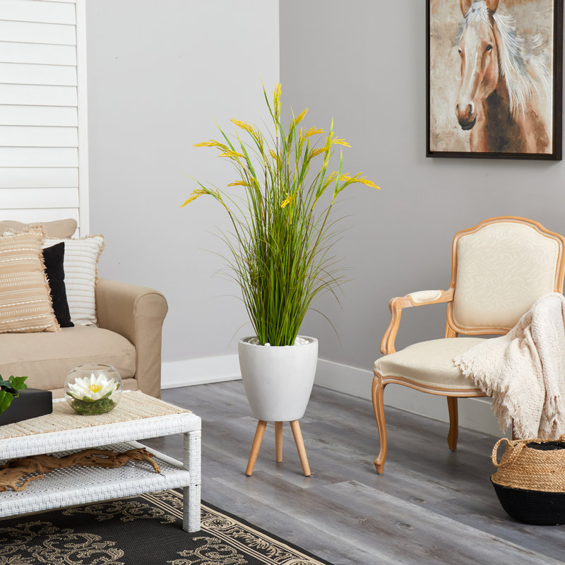 60'' Faux Wheat Plant in Clay Planter