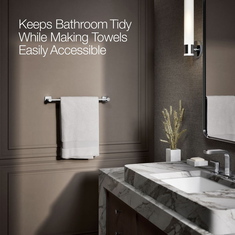 Parallel Towel Bar, Polished Chrome, 18"W