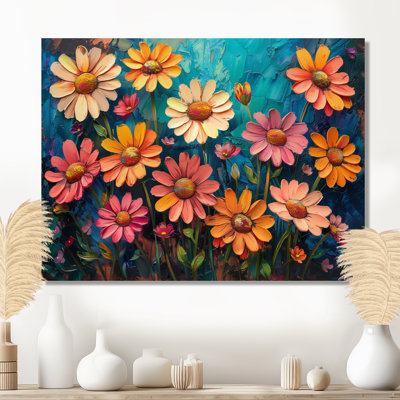 Collage de jardin multicolore «I» - marguerites