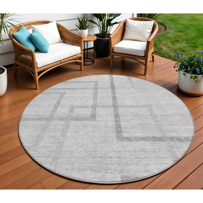 Tapis gris anthracite rond 8 po
