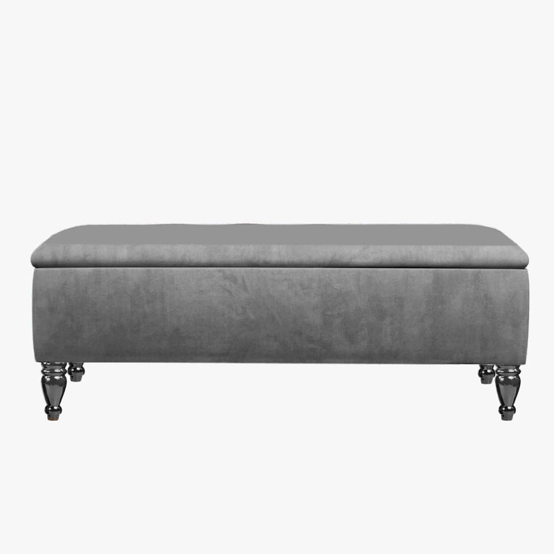 Lisbon Ottoman Bench with Storage, End of Bed Bench, Rectangle Coffee Table, Upholstered Footstools, Grey