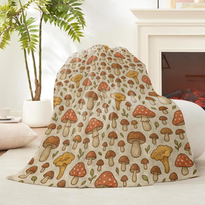 Jeté Mushroom Forest, cadeaux pour adultes, couvertures en flanelle Woodland