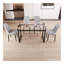 Ensemble de table de salle à manger de 51 po en verre pour personne, ensemble de cuisine avec table et chaises en métal, plateau de table rectangulaire moderne en verre trempé et chaise de salle à manger rembourrée en polyuréthane épais-1372796086-1372796080