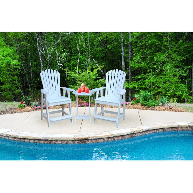 Baldomera Bar Set with Stools, White