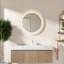 Meuble-lavabo blanc de luxe Carrara avec rangement flottant en contreplaqué, style salle de bain moderne
